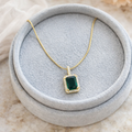Emerald Rectangle Necklace