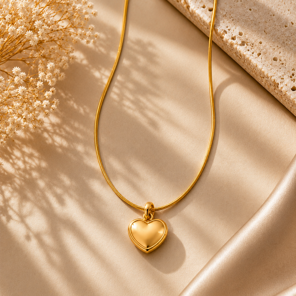 Black & Gold Heart Necklace