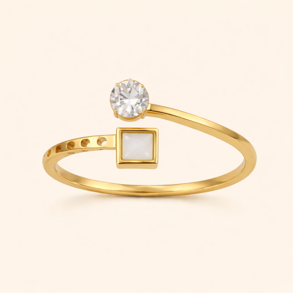 Square and Crystal Ring