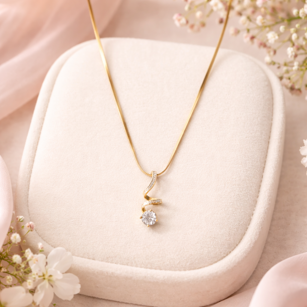 Twist Drop Pendant Necklace