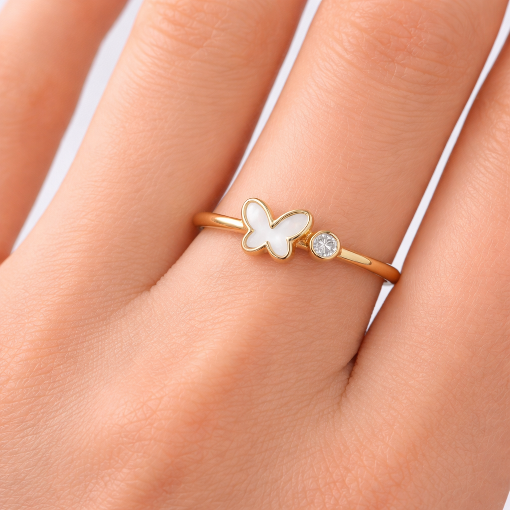 Butterfly Pearl Ring