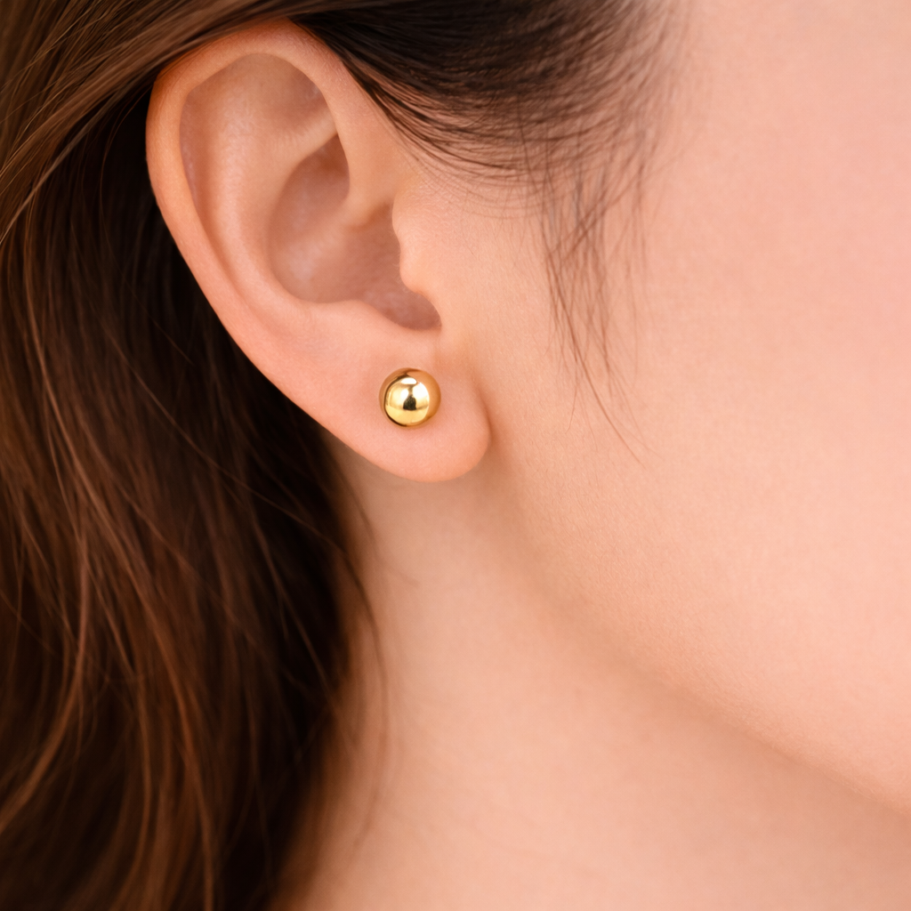 Minimal Gold Ball Stud Earrings