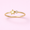 Star Pearl & Diamond Gold Ring