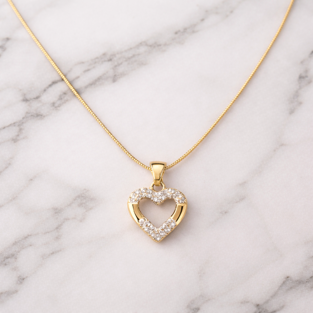 Gold Heart Charm Necklace