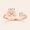 Rose Gold Floral Heart Ring