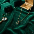 Emerald Halo Pendant Necklace
