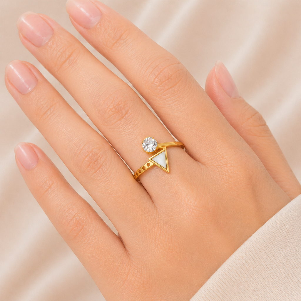 Triangle Crystal Ring