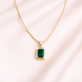 Emerald Cut Pendant  Necklace