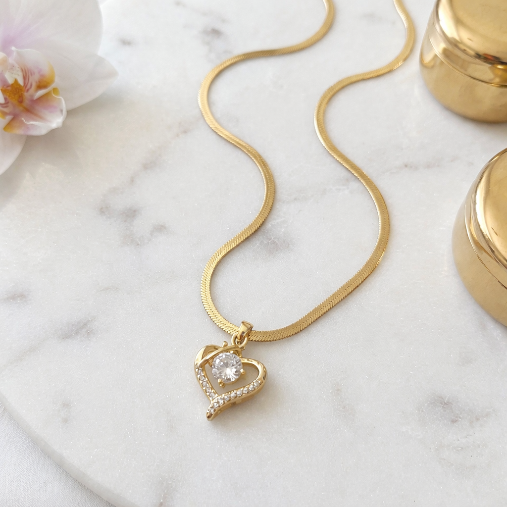 Minimal Heart Pendant Necklace