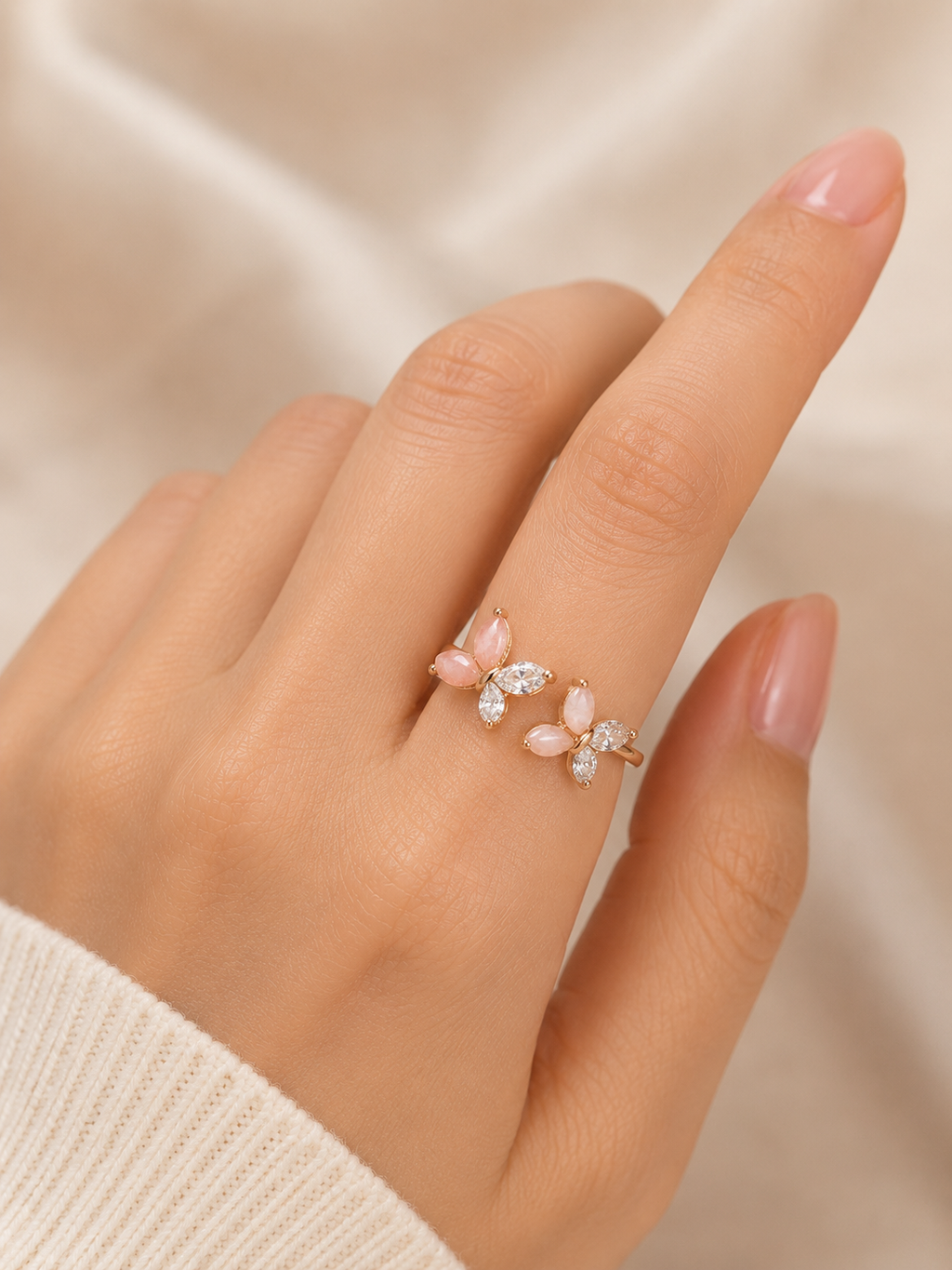 Rose Gold Twin Butterfly Ring