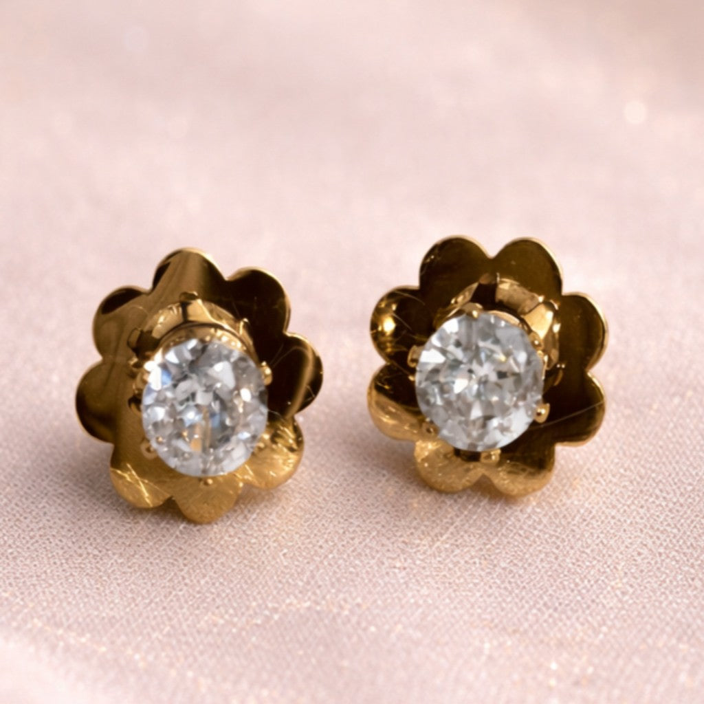 Floral Crystal Stud Earrings