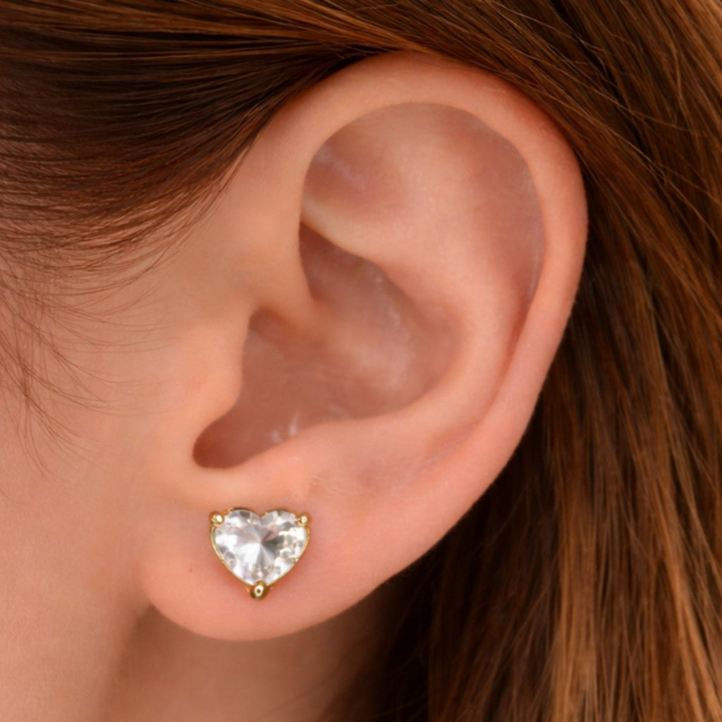 Heart Crystal Stud Earrings