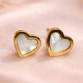 Minimal Heart Gold Stud Earrings