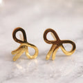 Gold Bow Stud Earrings
