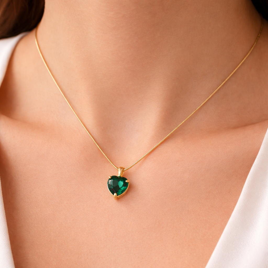 Emerald Heart Necklace