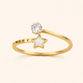 Star and Crystal Gold Ring