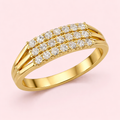 Triple Row Diamond Fancy Ring