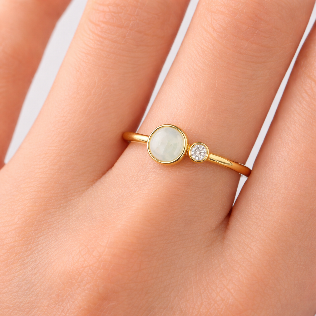 Minimal Round Crystal Ring
