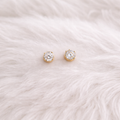 Classic Zircon Gold Stud Earrings