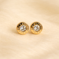Roman Zircon Gold Stud Earrings