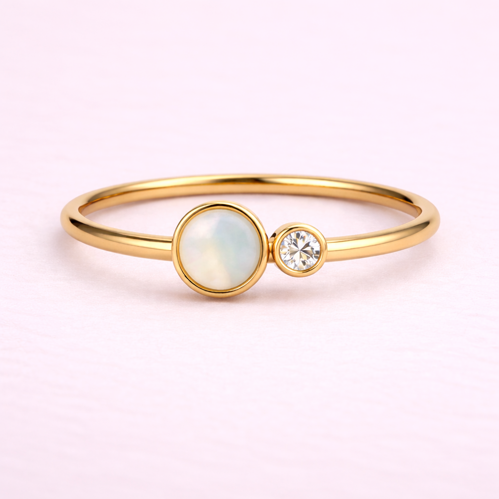 Minimal Round Crystal Ring