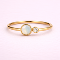 Minimal Round Crystal Ring