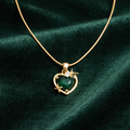 Green Heart Pendant Necklace
