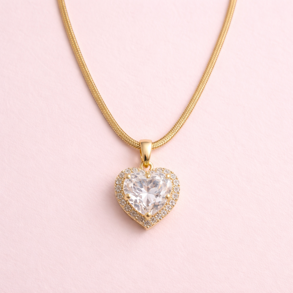 Gold Heart Pendant Necklace