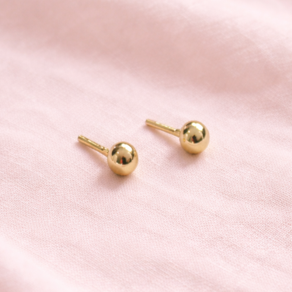 Minimal Gold Ball Stud Earrings
