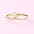 Heart Pearl & Diamond Gold Ring