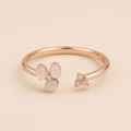 Rose Gold Petal Crystal Ring