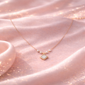 Rose Gold Diamond Shape Pearl Necklace