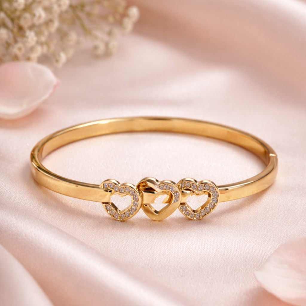 Triple Heart Bangle