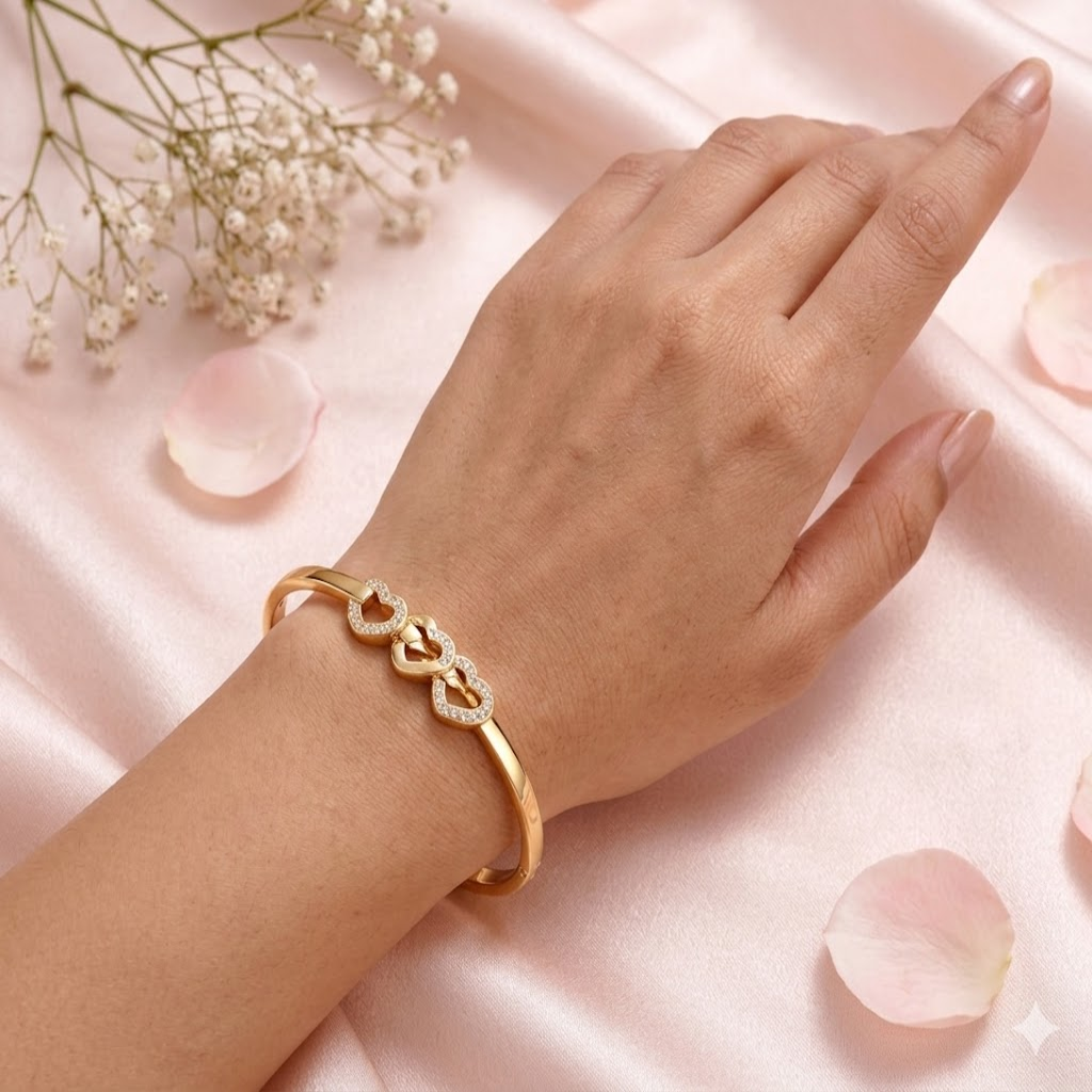 Triple Heart Bangle