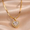 Crystal Heart Pendant Chain