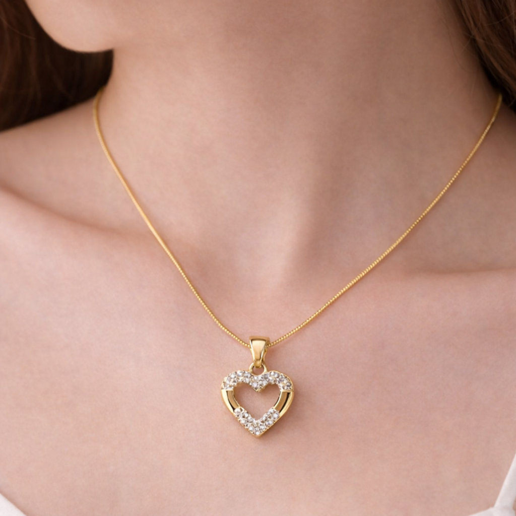 Gold Heart Charm Necklace