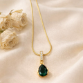 Emerald Crystal Drop Necklace