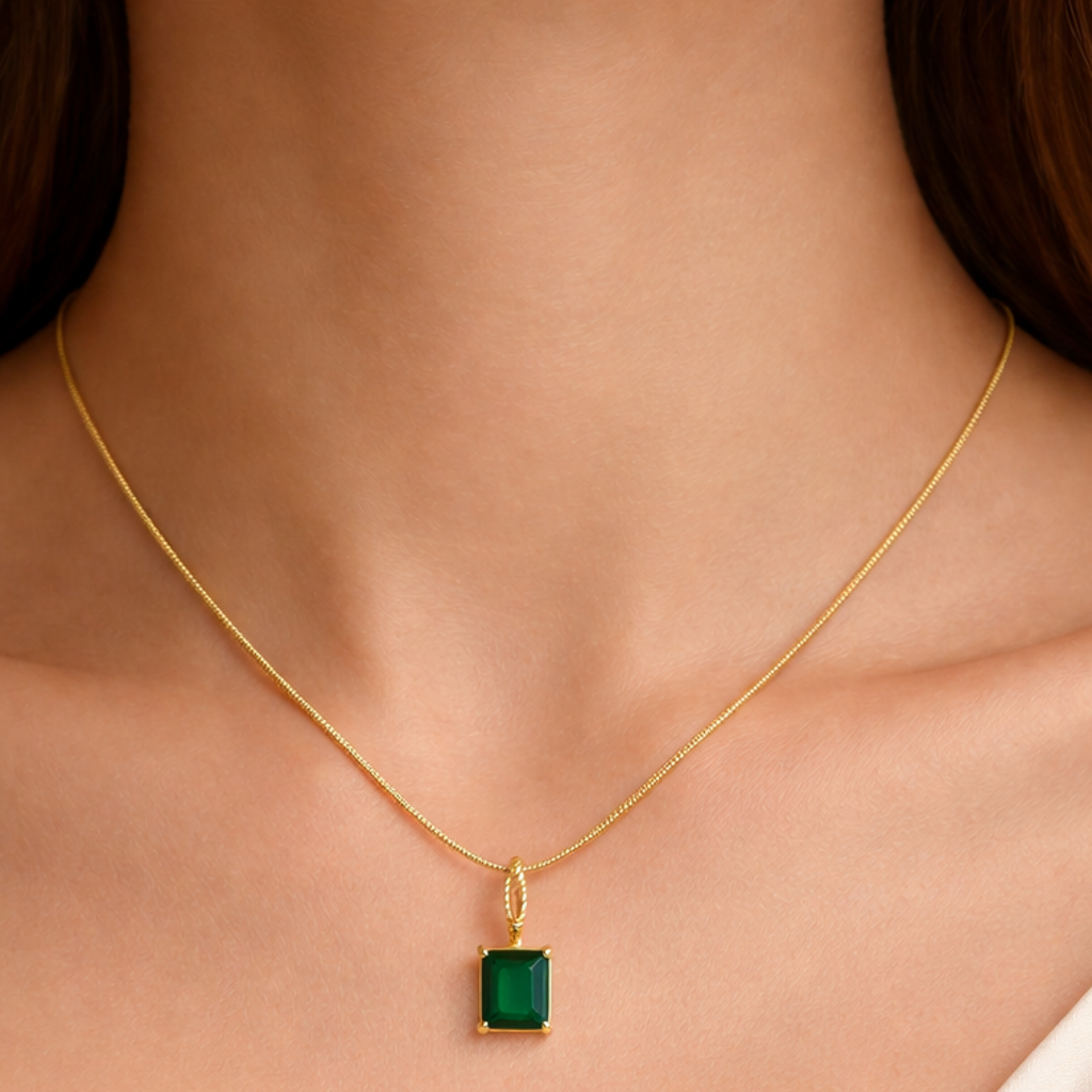 Emerald Pendant Necklace