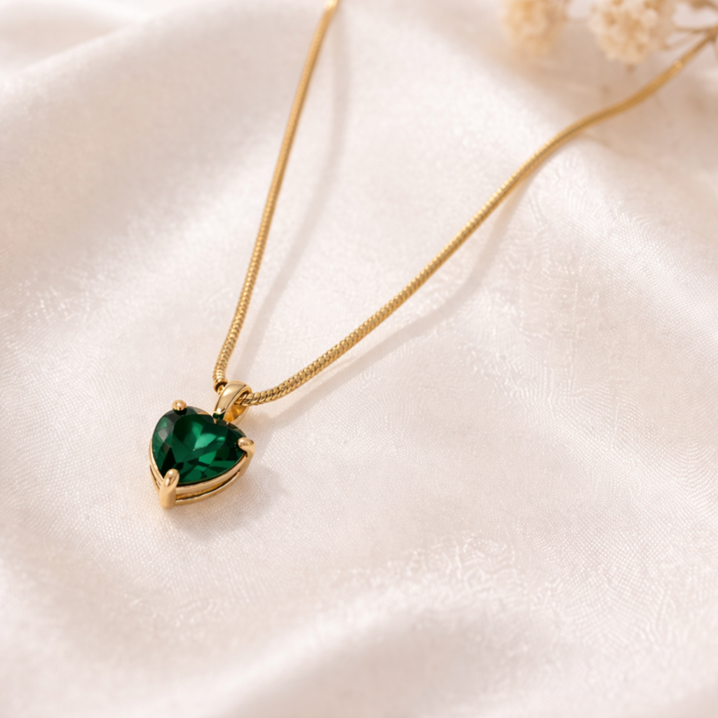 Emerald Heart Necklace
