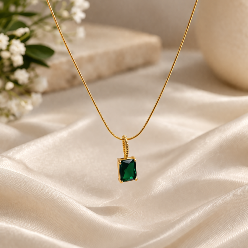 Emerald Pendant Necklace
